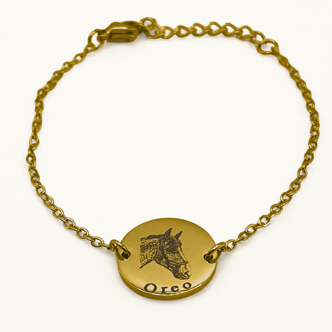 Steed Engraved Chain Bracelet