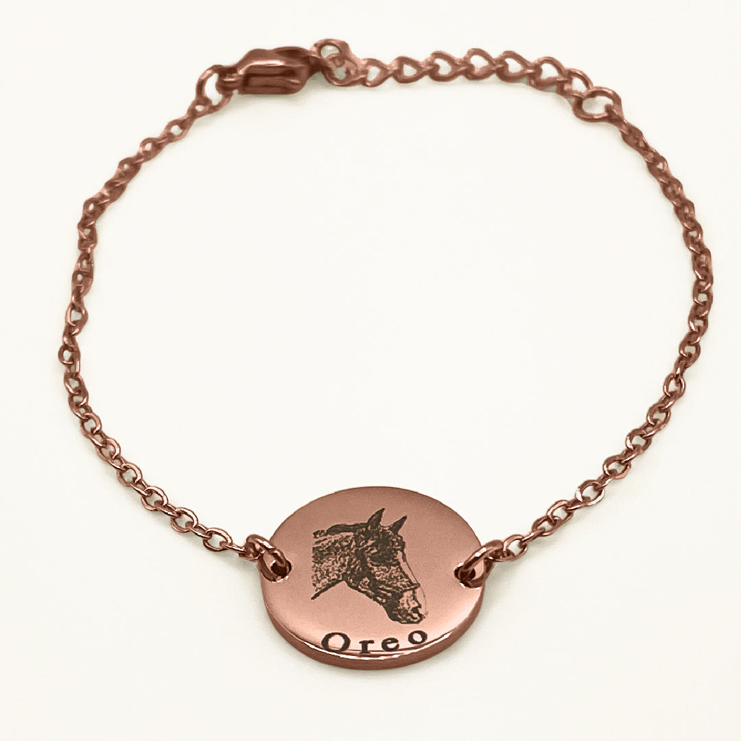 Steed Engraved Chain Bracelet