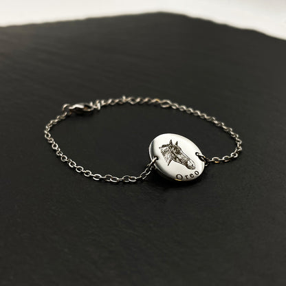 Steed Engraved Chain Bracelet