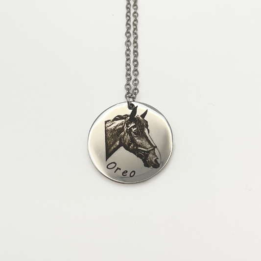 Steed Engraved Necklace