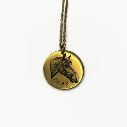 Steed Engraved Necklace - Galloperly