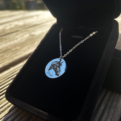 Steed Engraved Necklace